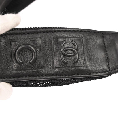 Chanel 2003-2004 Black Nylon Mesh Tassel Hobo Handbag