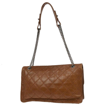 Chanel 2012 Brown Calfskin Mademoiselle Lock Chain Shoulder Bag