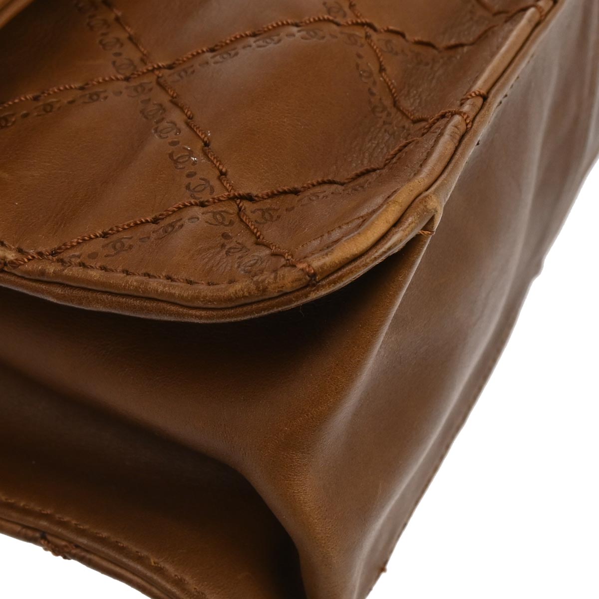 Chanel 2012 Brown Calfskin Mademoiselle Lock Chain Shoulder Bag