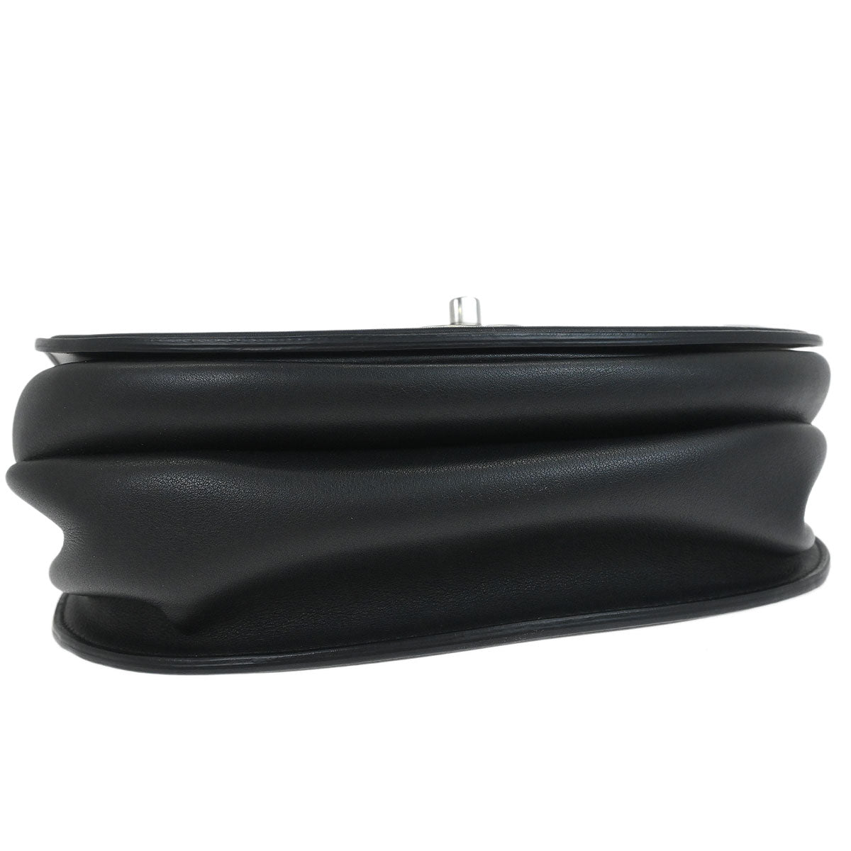 Chanel 2018 Black Calfskin Coco Eyelets Round Flap Shoulder Bag