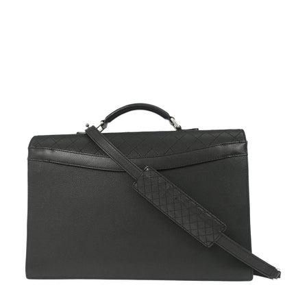 Chanel 2015-2016 Black Caviar Skin Briefcase Business 2way Shoulder Handbag