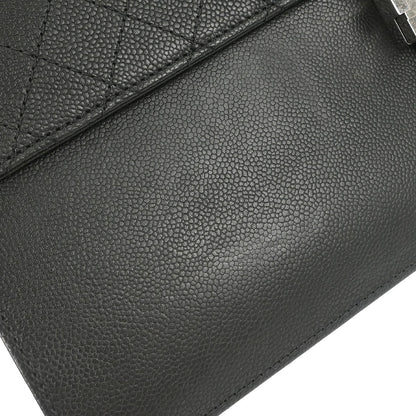 Chanel 2015-2016 Black Caviar Skin Briefcase Business 2way Shoulder Handbag