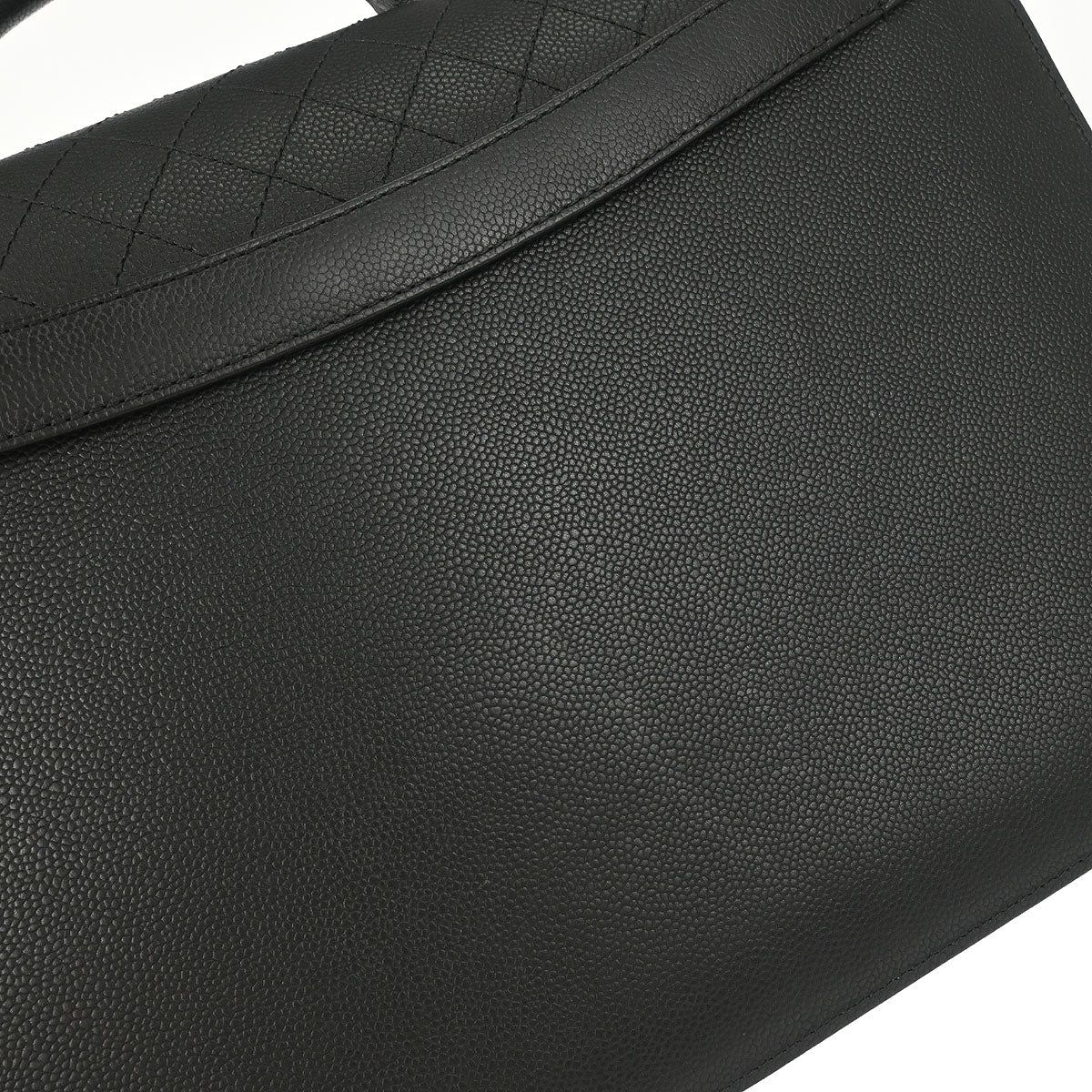 Chanel 2015-2016 Black Caviar Skin Briefcase Business 2way Shoulder Handbag