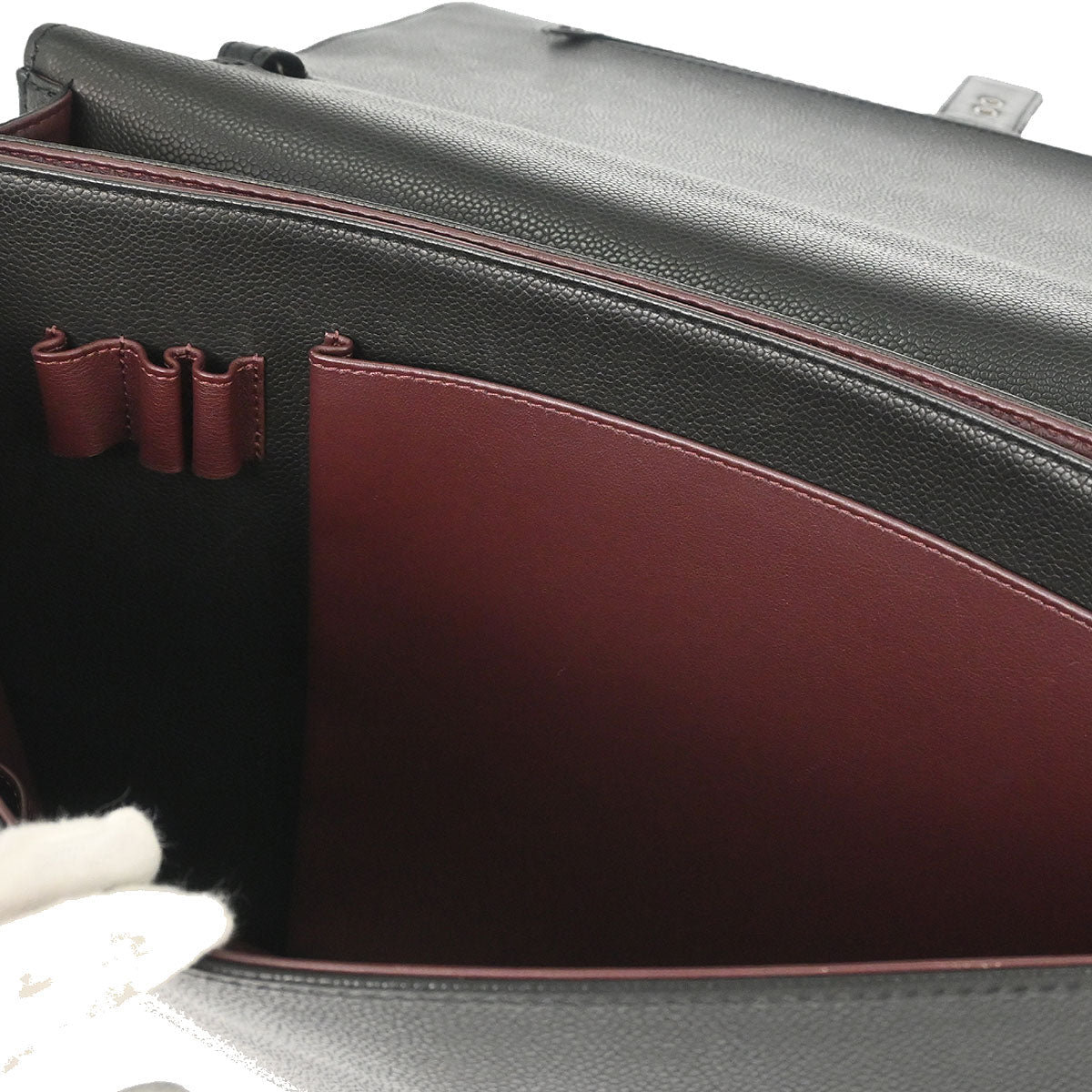 Chanel 2015-2016 Black Caviar Skin Briefcase Business 2way Shoulder Handbag