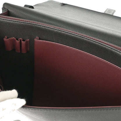 Chanel 2015-2016 Black Caviar Skin Briefcase Business 2way Shoulder Handbag