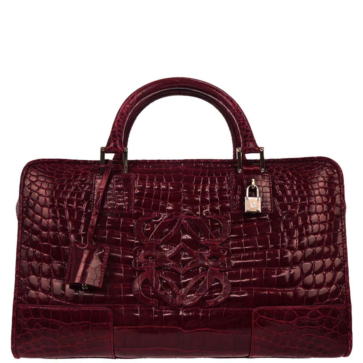 Loewe * Red Crocodile Amazona 36 Handbag