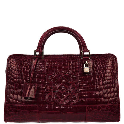Loewe * Red Crocodile Amazona 36 Handbag