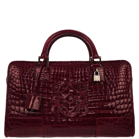 Loewe * Red Crocodile Amazona 36 Handbag