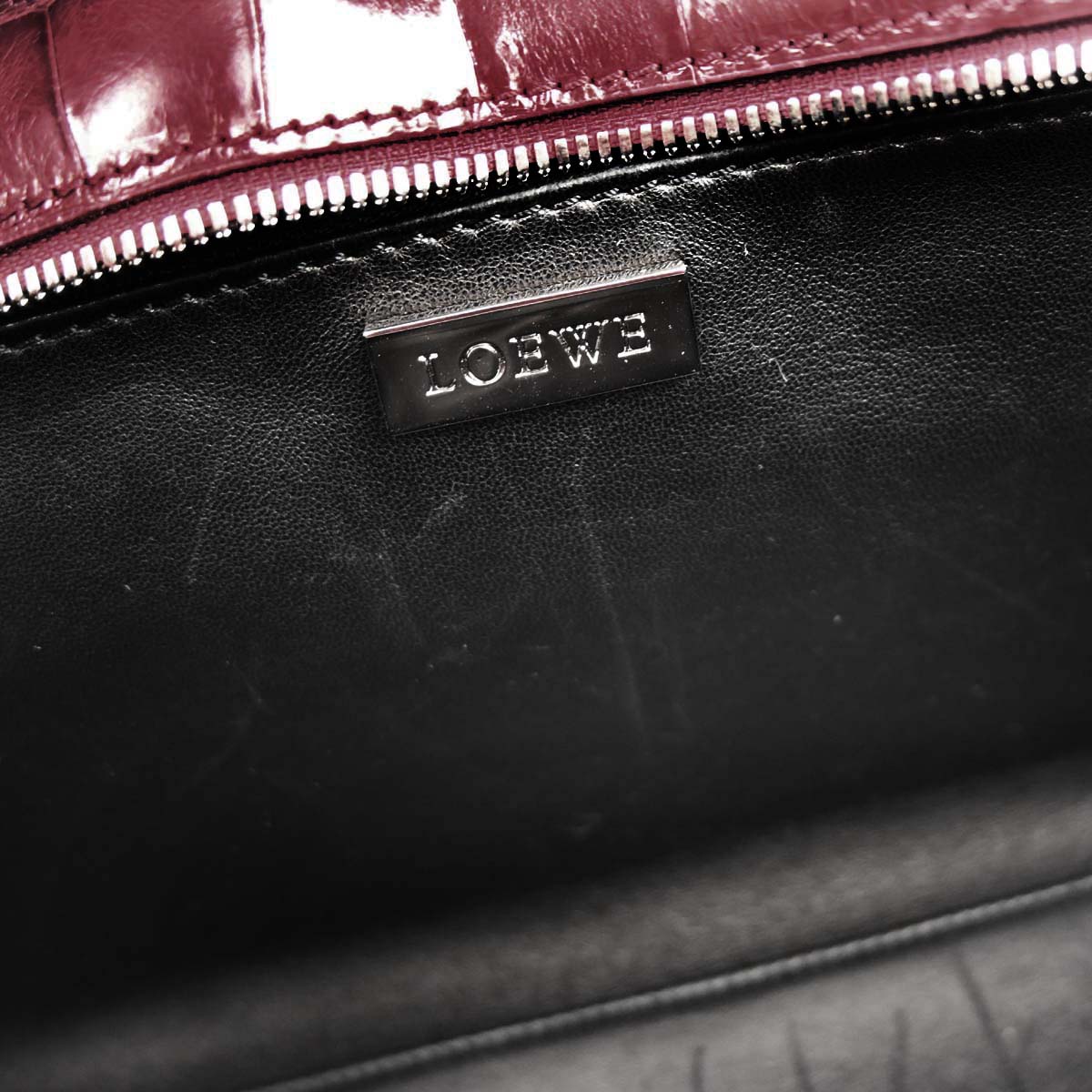 Loewe * Red Crocodile Amazona 36 Handbag