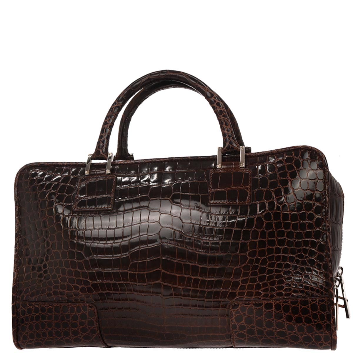 Loewe * Brown Crocodile Amazona 36 Handbag