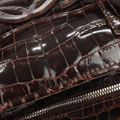 Loewe * Brown Crocodile Amazona 36 Handbag