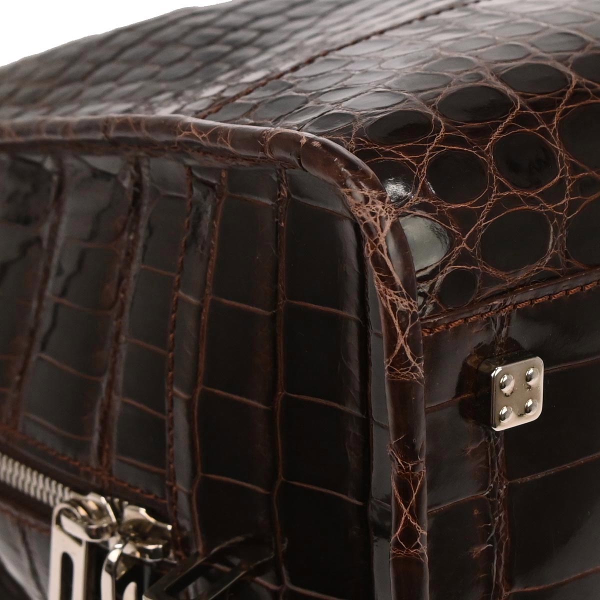 Loewe * Brown Crocodile Amazona 36 Handbag