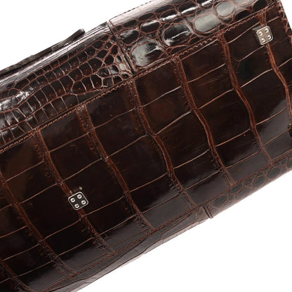 Loewe * Brown Crocodile Amazona 36 Handbag