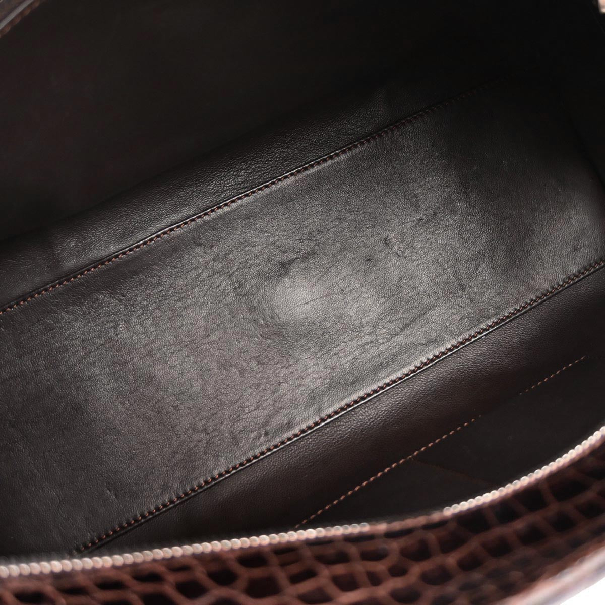 Loewe * Brown Crocodile Amazona 36 Handbag