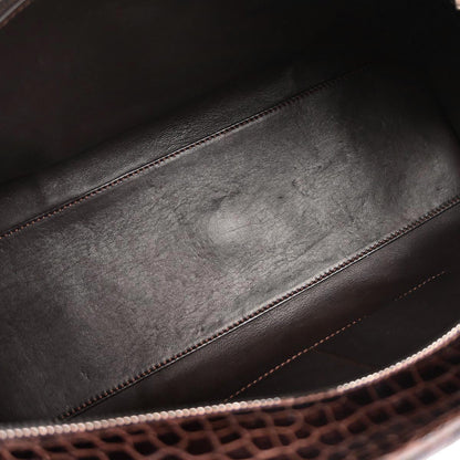 Loewe * Brown Crocodile Amazona 36 Handbag