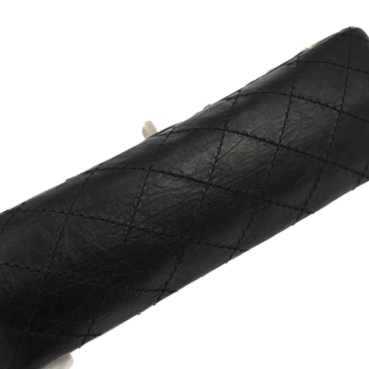 Chanel Black Calfskin Icon 2.55 Medium Classic Double Flap Shoulder Bag