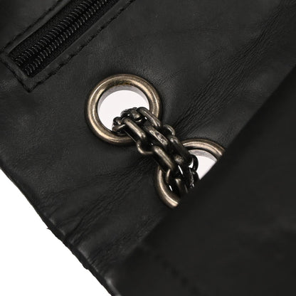 Chanel Black Calfskin Icon 2.55 Medium Classic Double Flap Shoulder Bag