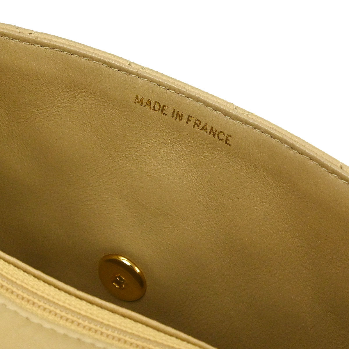 Chanel Beige Lambskin Mini Classic Square Flap Shoulder Bag 17