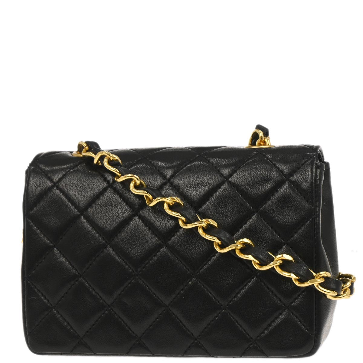 Chanel 1989-1991 Black Lambskin Shoulder Bag