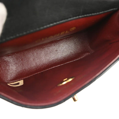 Chanel 1989-1991 Black Lambskin Shoulder Bag