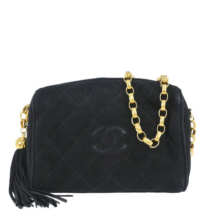 Chanel 1991-1994 Black Suede Camera Bag Mini
