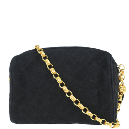 Chanel 1991-1994 Black Suede Camera Bag Mini