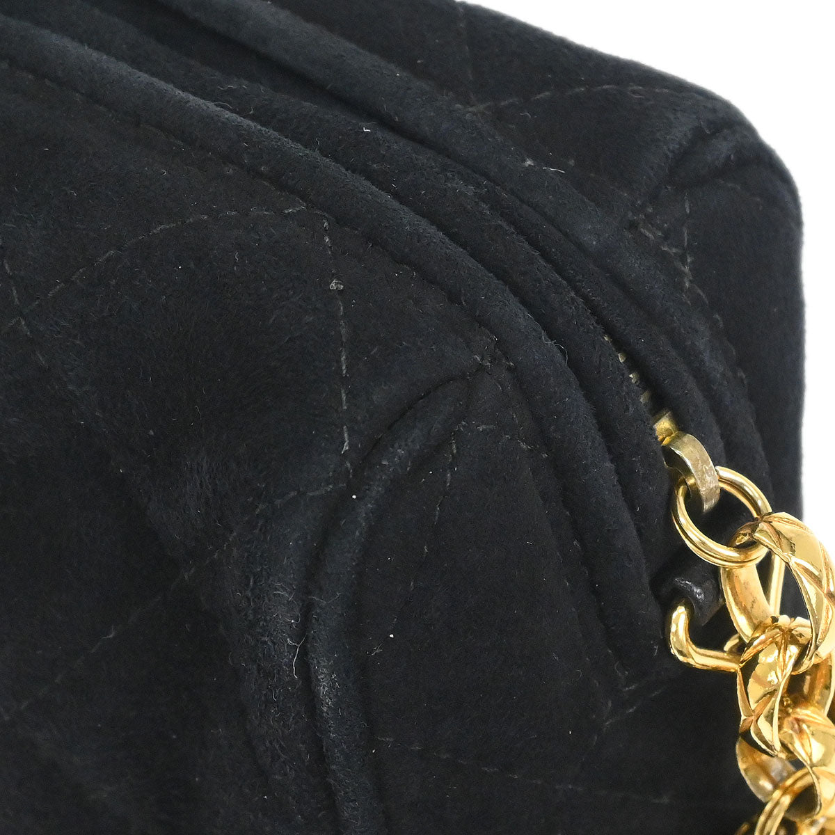 Chanel 1991-1994 Black Suede Camera Bag Mini