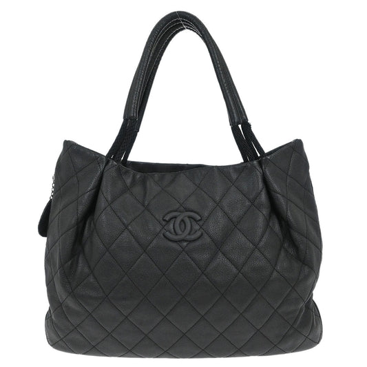 Chanel 2009-2010 Black Calfskin Boating Classic Shopper Tote Bag
