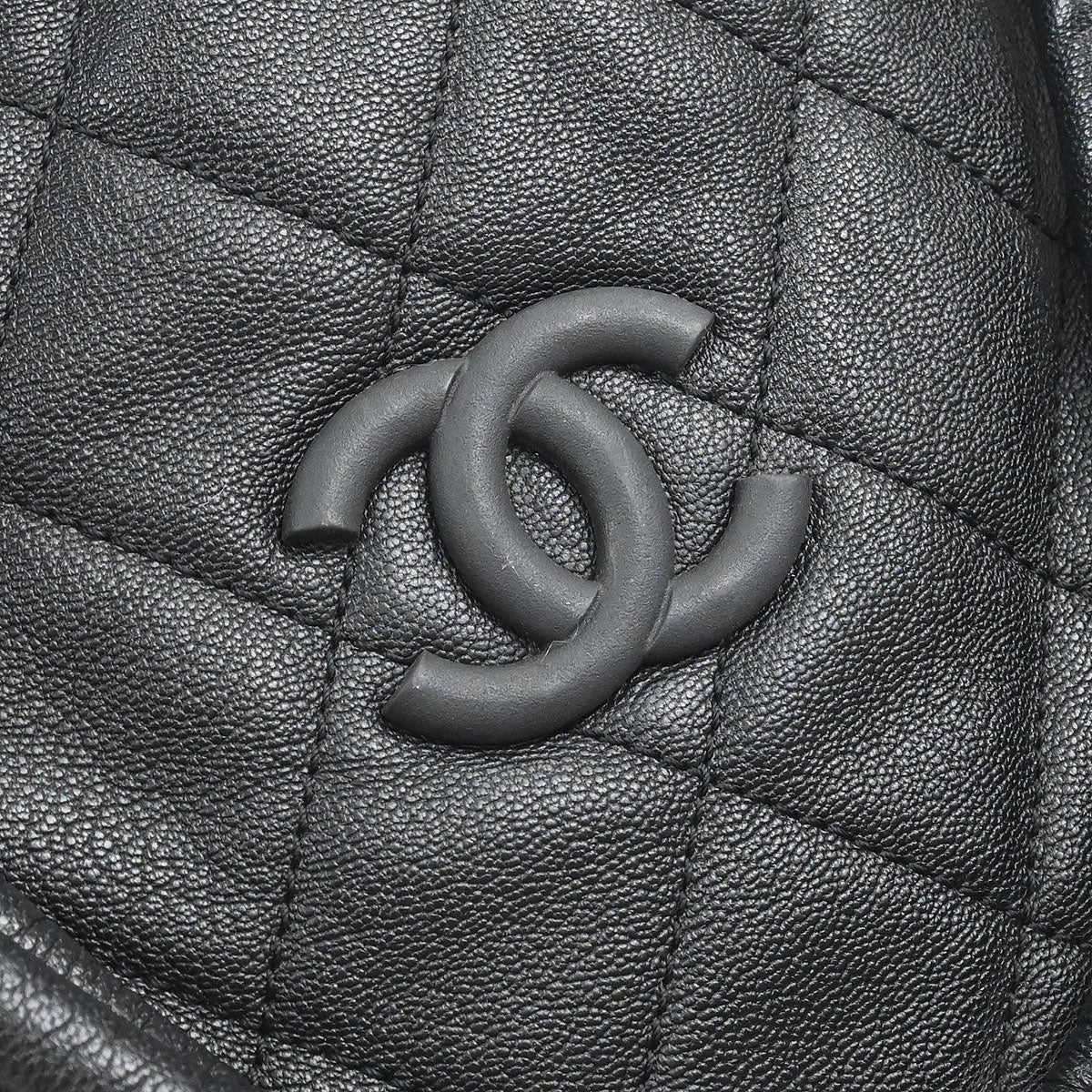Chanel 2009-2010 Black Calfskin Boating Classic Shopper Tote Bag