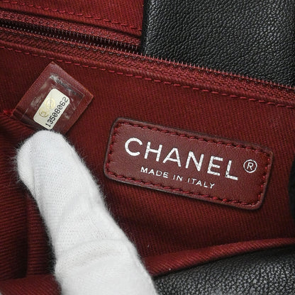 Chanel 2009-2010 Black Calfskin Boating Classic Shopper Tote Bag