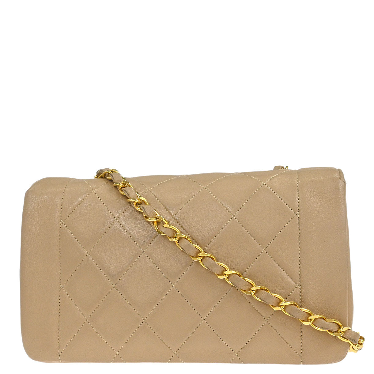 Chanel 1989-1991 Beige Lambskin Shoulder Bag
