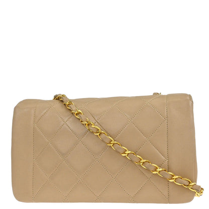 Chanel 1989-1991 Beige Lambskin Shoulder Bag