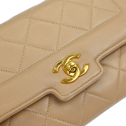 Chanel 1989-1991 Beige Lambskin Shoulder Bag