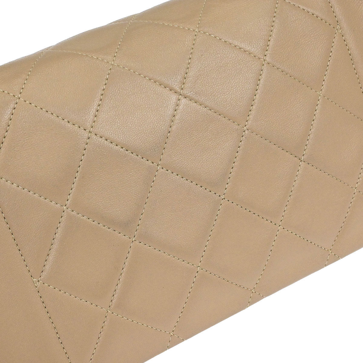Chanel 1989-1991 Beige Lambskin Shoulder Bag