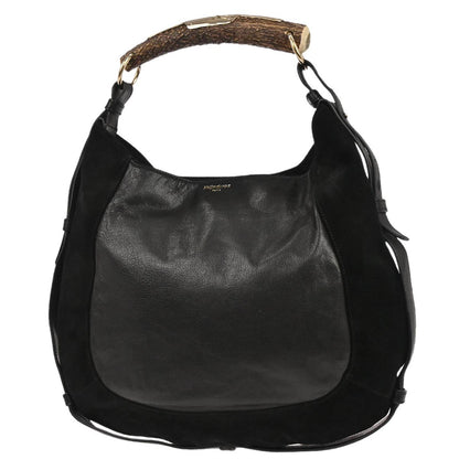 Yves Saint Laurent Black Suede Studded Mombasa Handbag
