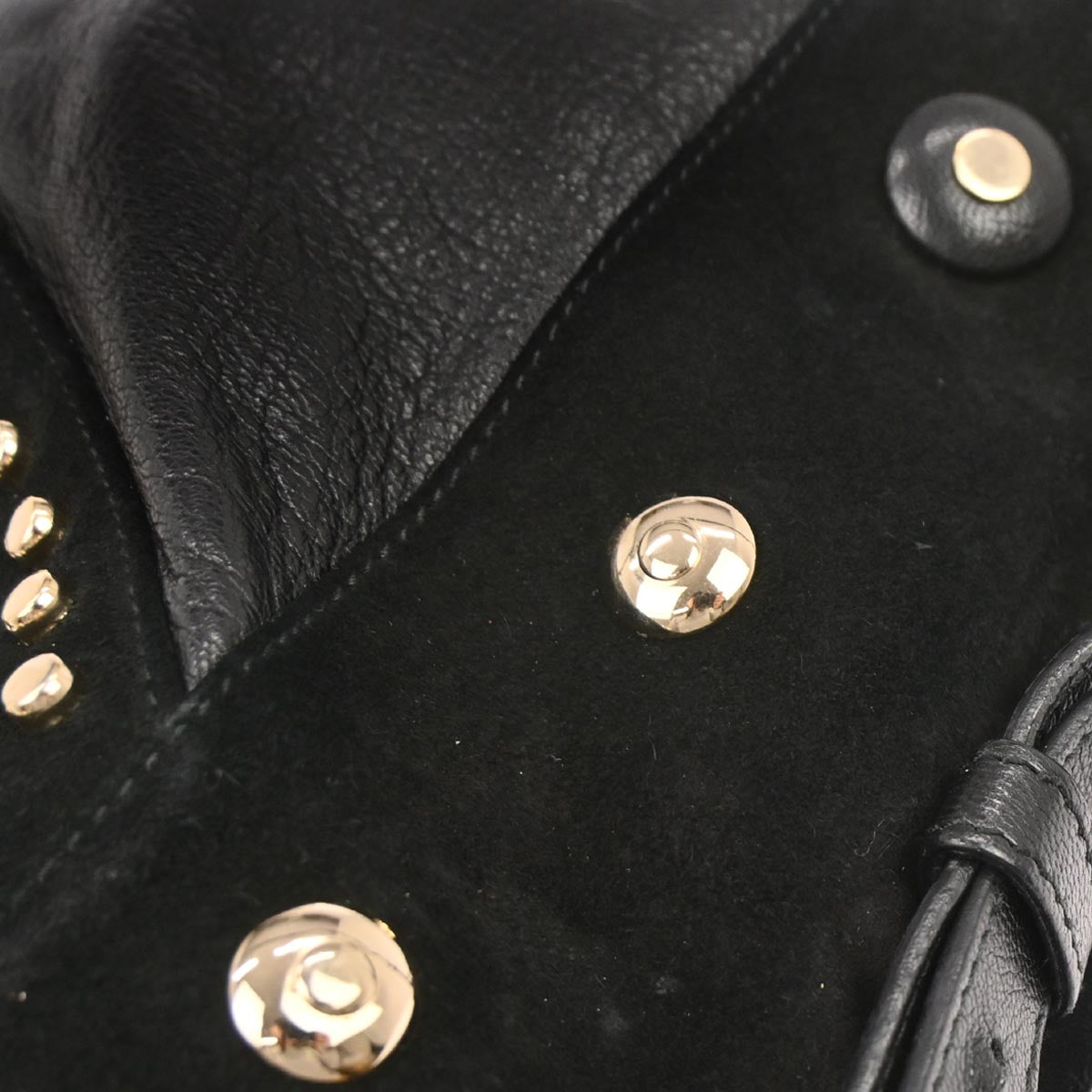 Yves Saint Laurent Black Suede Studded Mombasa Handbag