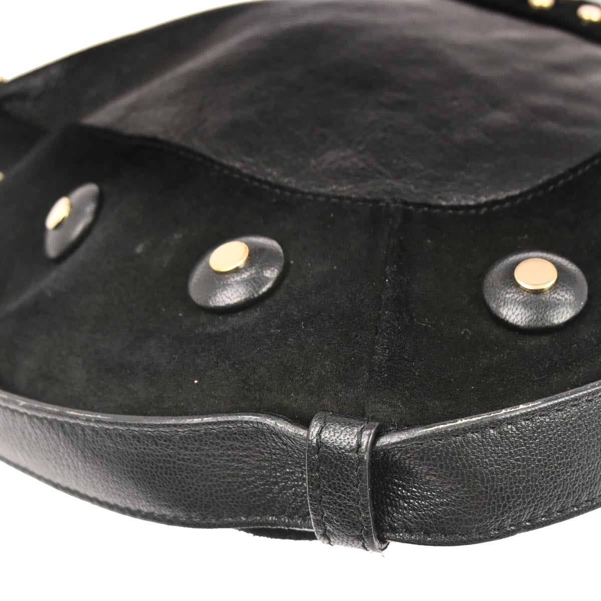 Yves Saint Laurent Black Suede Studded Mombasa Handbag