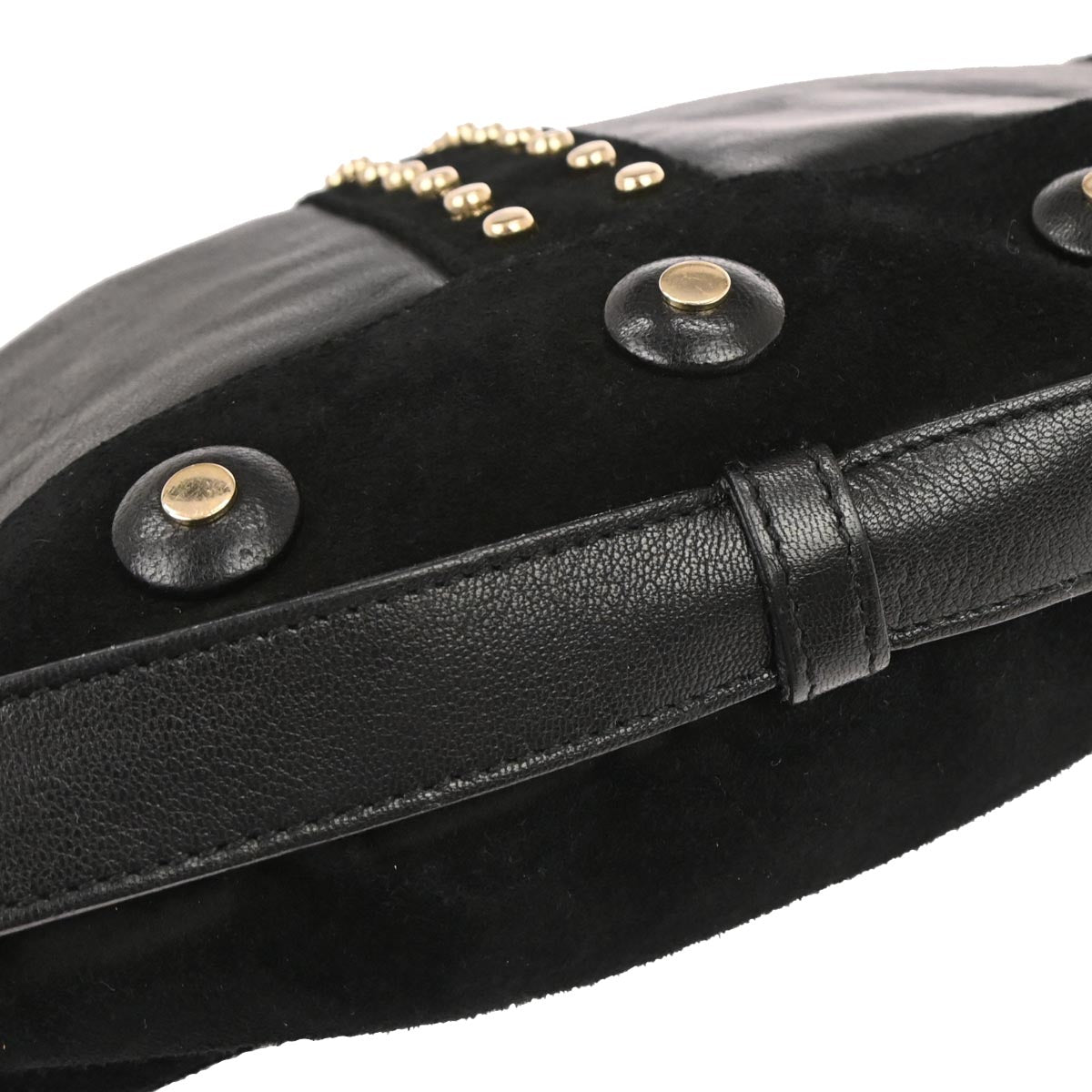 Yves Saint Laurent Black Suede Studded Mombasa Handbag