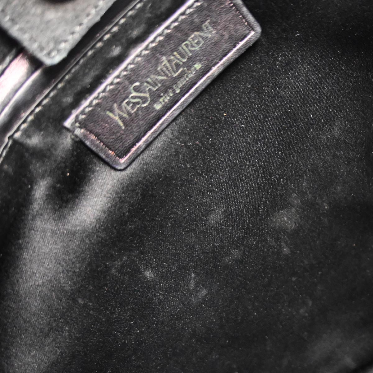 Yves Saint Laurent Black Suede Studded Mombasa Handbag