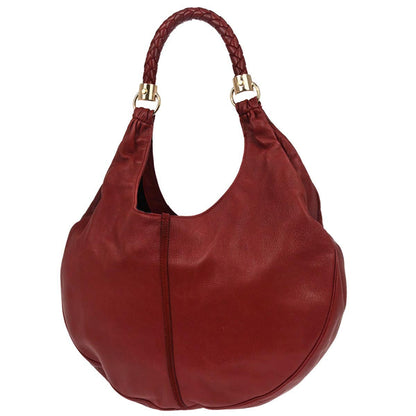 Yves Saint Laurent Red Calfskin Tassel Hobo Handbag