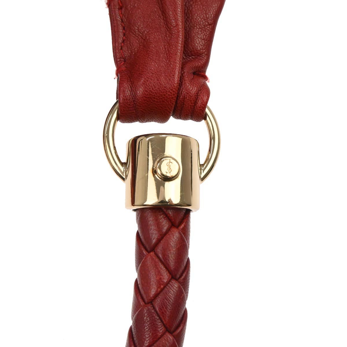 Yves Saint Laurent Red Calfskin Tassel Hobo Handbag