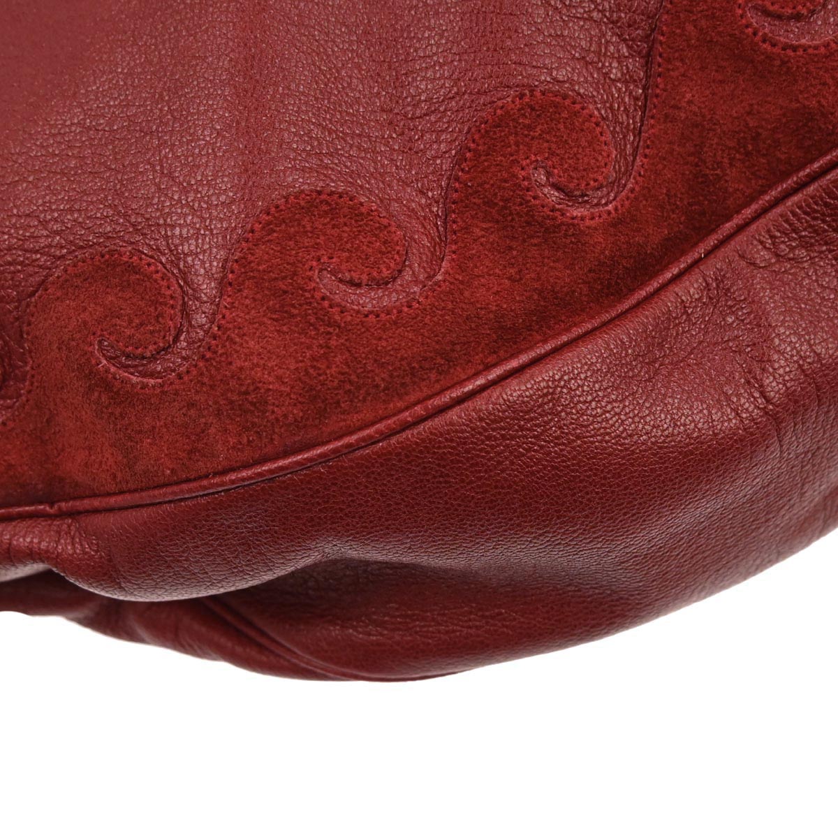 Yves Saint Laurent Red Calfskin Tassel Hobo Handbag