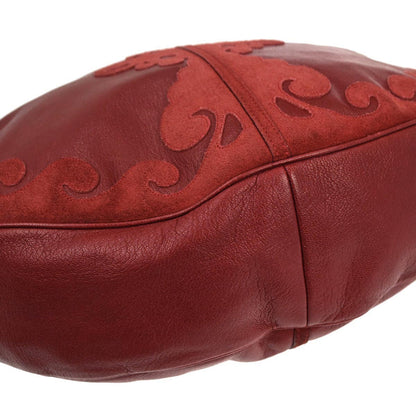 Yves Saint Laurent Red Calfskin Tassel Hobo Handbag