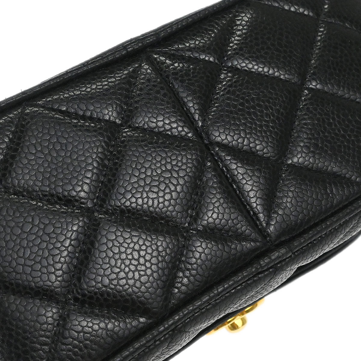 Chanel 1991-1994 Black Caviar Skin Camera Bag Mini