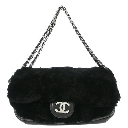 Chanel Black Lapin Fur Handbag