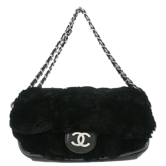 Chanel Black Lapin Fur Handbag