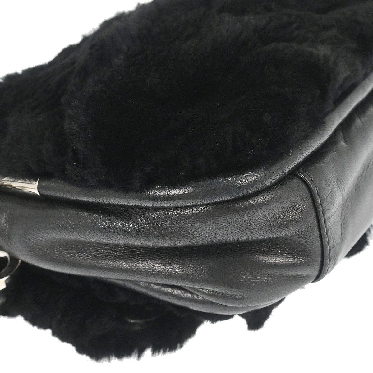 Chanel Black Lapin Fur Handbag