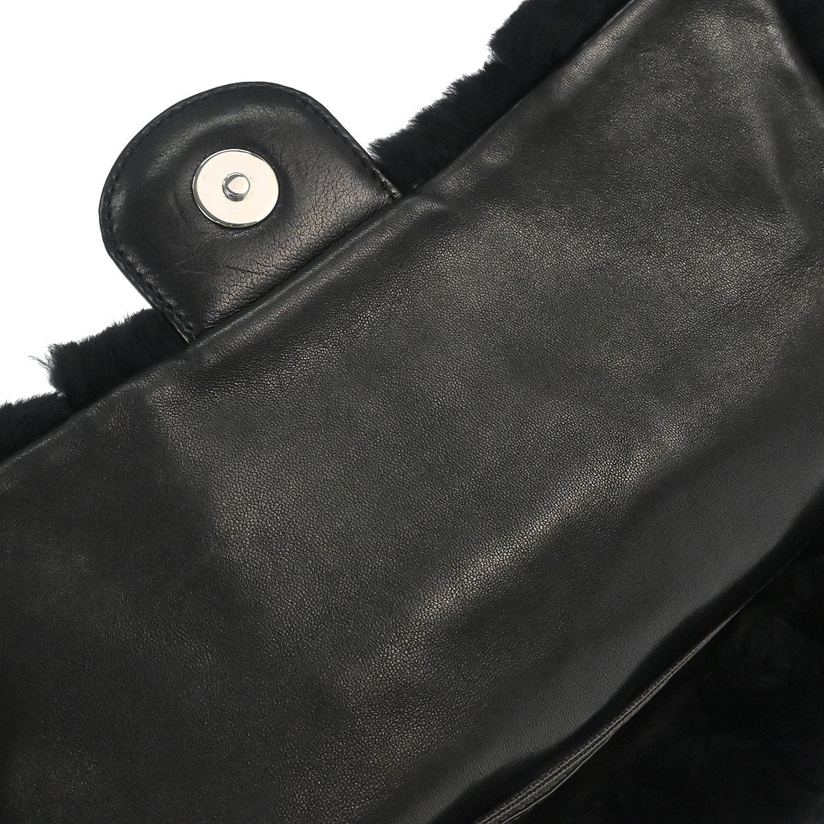 Chanel Black Lapin Fur Handbag