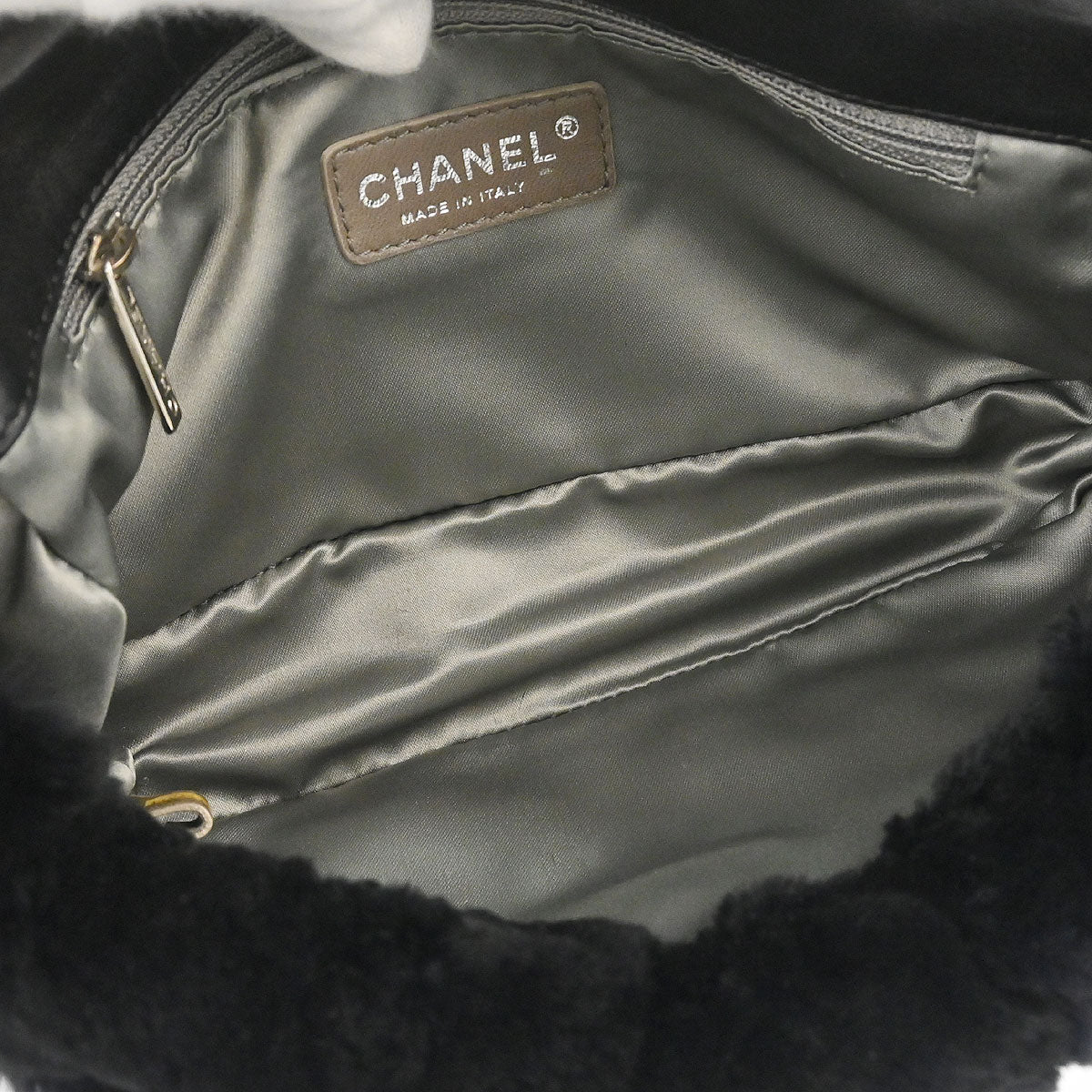 Chanel Black Lapin Fur Handbag
