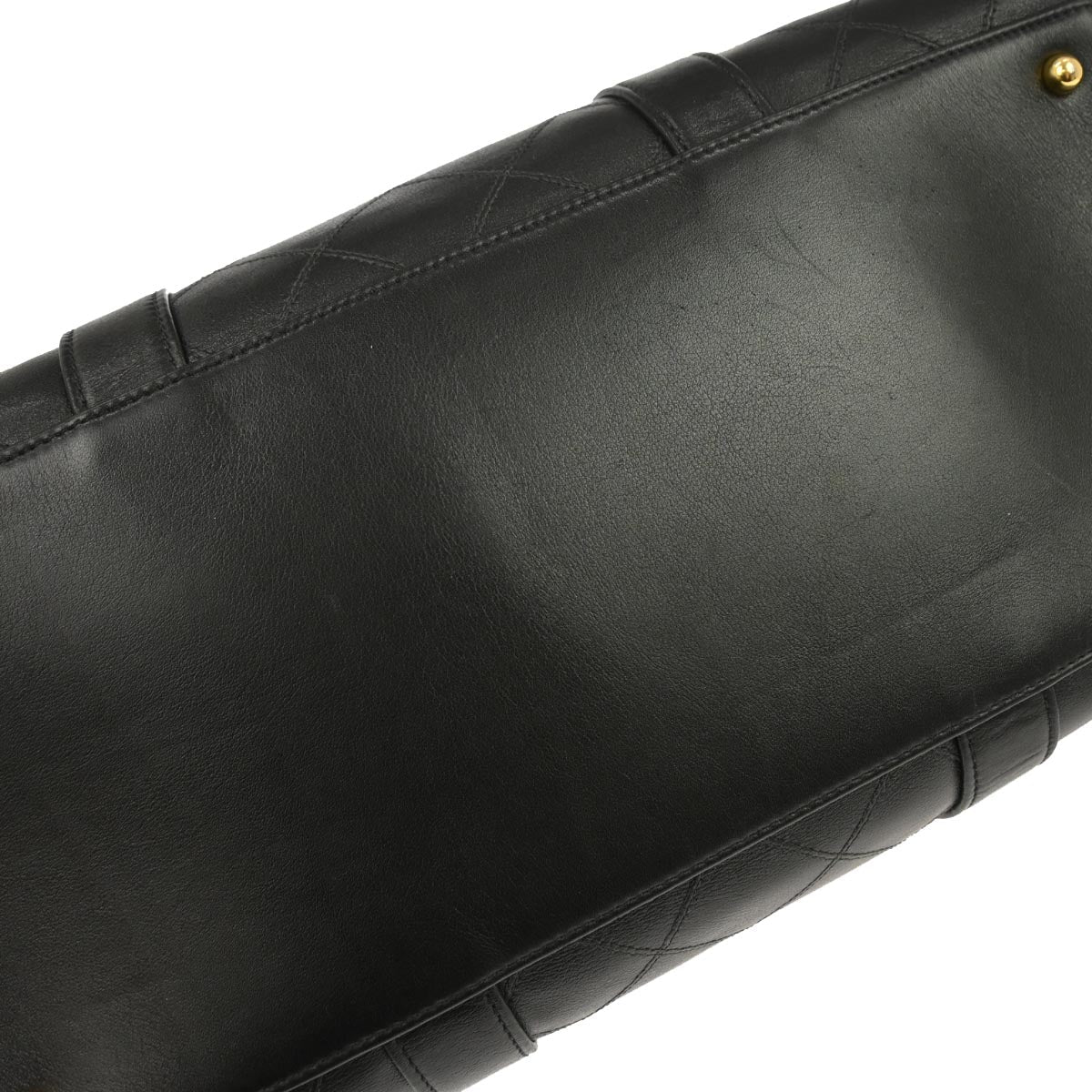 Chanel Black Lambskin Bicolore 2way Duffle Shoulder Handbag